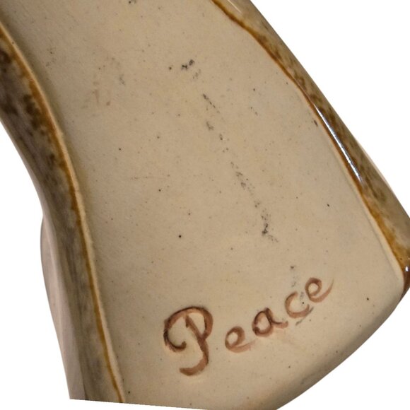 Ceramic Peace Angel Figurine Tan 9 Inch Home Decor AS IS READ - Picture 3 of 16
